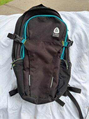 Black Backpack with Teal Trim - Compact Men's Bag